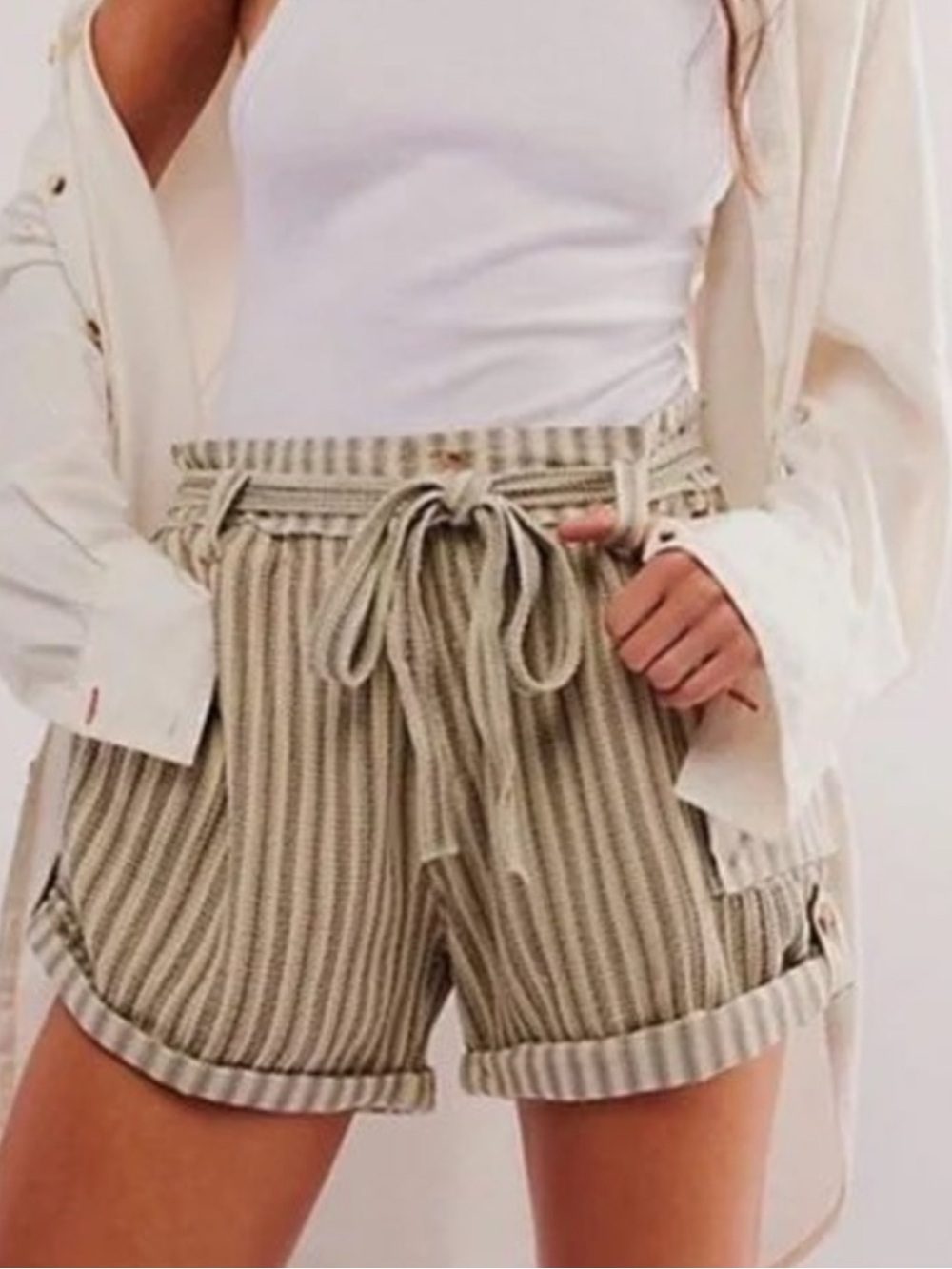 NWOT Free People FP One Harriet Striped Shorts Size L